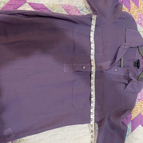 Theory lavender popover style blouse size medium - Picture 5 of 7